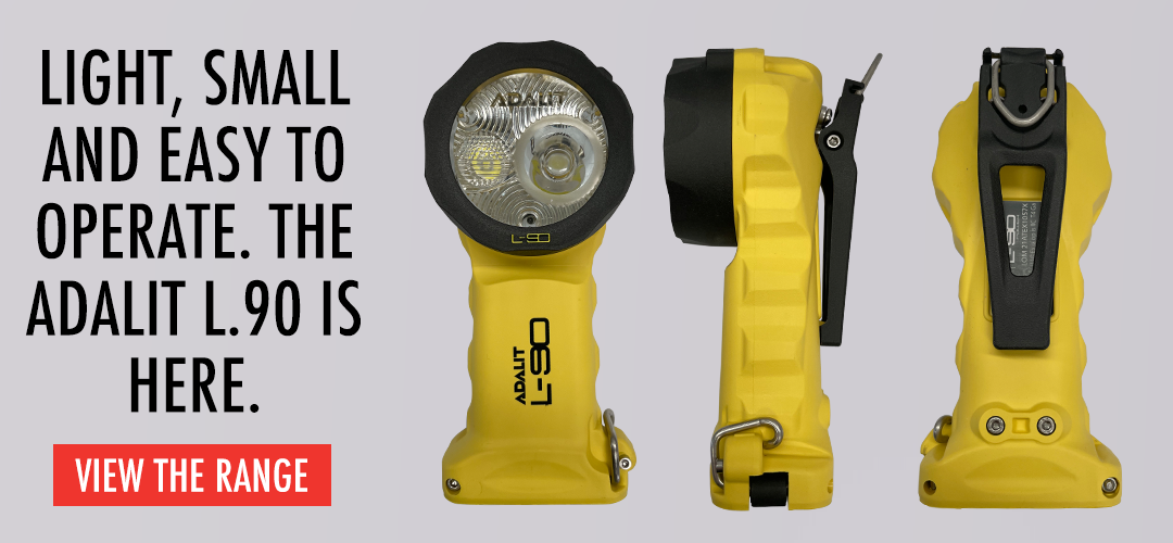 Adalit L90 Right Angle Torch from Adaro - now available from Pac Fire